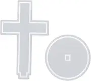 Homoyoyo Silicone Epoxy Cross Mold with Base Stand Retro Cross Candle Mold for DIY Resin Crafts Creative Table Decor Church-Inspired Sculptures