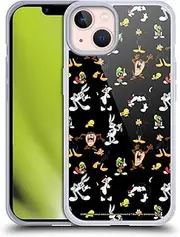 Head Case Designs Officially Licensed Looney Tunes Black Patterns Gel Case [Military Grade Protection] Compatible with Apple iPhone 13 and Compatible with MagSafe