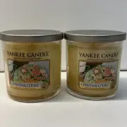 Yankee Candle Lot Of 2 ~ Christmas Cookie ~ 7oz Tumbler Jar Set ~ White Label