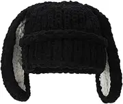 [SAQAN] Cute Y2k Bunny Beanie Crochet Rabbit Hat Winter Warm Knit Hats Slouchy Bunny Ear Skull Beanie for Women Men