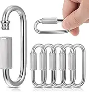 Chain Quick Link 2.4 InchHeavy Duty Large Carabiner Screw Locking Carabiner Quick Link Chain Connector for Hammock Hanging, Big Chain Connecting, Hiking, Camping. 6 Pcs