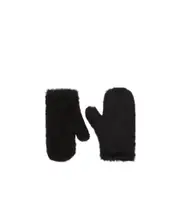Mittens in alpaca and wool Teddy fabric S/M,M/L black
