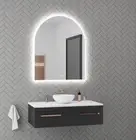 Arch arched backlit LED mirror bathroom vanity touch button & defogger 80 x 85cm
