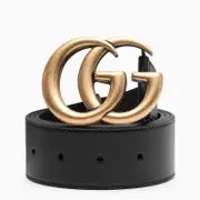 [GUCCI] Women's belt with Double G buckle 75 EU Black