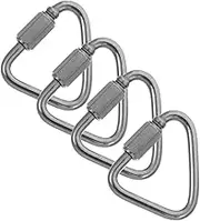 YOSADIER 4pcs Heavy Duty Stainless Steel Carabiner for Outdoor Activities Safety Locking Chain Connector for Camping Hiking Fishing and Gear