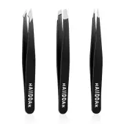 Stainless Steel Tweezers Set Eyebrow Facial Hair Tweezers, 3 Pack