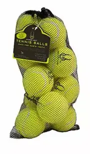 12 Pack Hyper Pet Neon Yellow Tennis Balls w/ Mesh Travel Bag Dog Safe Fetch Toy
