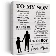 Rustic to My Son Positive Quote Canvas Painting Framed Wall Art Decor