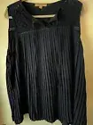 Hope & Harlow Women Blouse Top 1x Navy Flowy Cute!! NWT