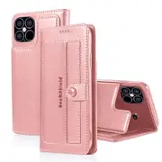 For Apple iPhone 12 Mini Case SupRShield Pro Luxury Wallet Leather Flip Magnetic Stand Case Cover (Rose Gold)