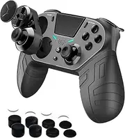 【2021 Upgraded Version】 PS4 Controller with Programmable Back Buttons, Game Controller Remote with Turbo/Gyro/HD Dual Vibration/Touch Panel/LED Indicator for PS4/PC/iPhone/iPad/iOS/Android