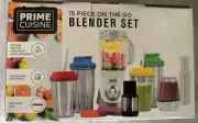 Prime Cuisine 15 Piece On The Go Blender Set, New