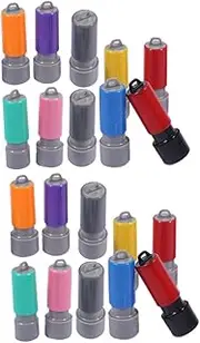 FUNOMOCYA 20pcs DIY Engraved Seal Shell Stamps Ink Supplies Custom Stamp Case Mini Round Seals for Crafting