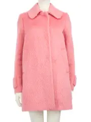Pink Alpaca Wool Midi Coat