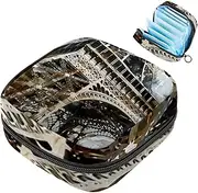Period Bag,Sanitary Napkin Storage Bag,Eiffel Tower Paris Watercolor,Tampon Holder for Purse