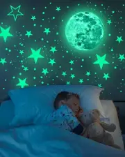 Glow in the Dark Stars for Ceiling Glow in the Dark Moon and Space Wall Decals G
