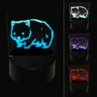 Cute Wombat Australian Marsupial 3D Illusion LED Night Light Sign Lamp