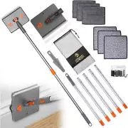 Baseboard Cleaner Tool with 85'' Extendable Handle | 3-in-1 180° Rotating Wall &
