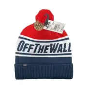 Vans Off The Wall Big Kids Pom Pom Beanie Hat Cap One Size Boys/Girls, NWT