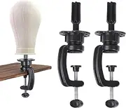 Desktop Head Stand Cosmetology Manikin Head Standard Holding, Cosmetology Manikin Stand Mannequin Head Holder, Wig Mannequin Head Stand Desk Table Clamp Holder(2 Pack)