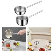 Long Handle Oil Pot Small Oil Pot Kitchen Mini Use Frying Pan with Pour Spouts