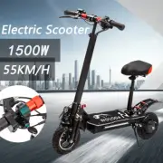 1500W 55KM/H Electric Scooter 40KM 10'' Tyres Off Road Adult Commute E-Bike