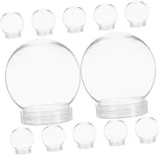 12pcs Snow Globe Foldable Sandbox Spring Decoration Universal Tires Inflatable Decorative Water Globe Artificial Snow Ball Fluff Indoor Snowballs Winter Bins Transparent Plastic