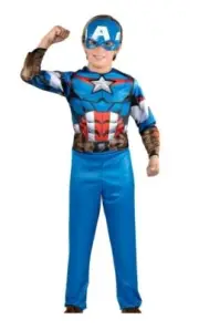 Marvel Captain America 2-PC Child Halloween Costume Jumpsuit & Molded Mask: 8-10