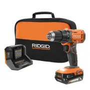 RIDGID Drill/Driver Kit 18V 1/2" Led Light Variable Speed Cordless Power Tool