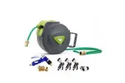 Dynamic Power Garden Water Hose 20M Retractable Rewind Reel + Brass Gun