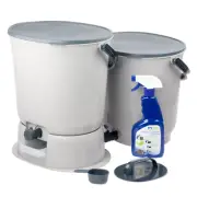 Skaza 15.3L Bokashi Organko Essential Set with Base - Pack of 2 - Grey