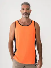 Hii Vis Tank Top Orange Navy