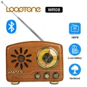 Looptone WR08 Vintage Hardwood AM/FM Bluetooth Radio with Tone Control