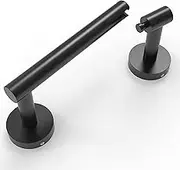 Ruacq Toilet Paper Holder Matte Black Double Post Pivoting Round Tissue Holders Roll Holder Hangers Toilet Paper Stand Stainless Steel and Zinc Alloy Modern Wall Mounted (Matte Black)