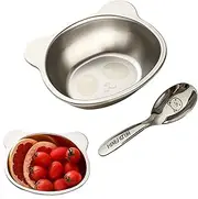 Stainless Steel Dinnerware Set Kids | 450ml Fun Animal Children's Rice Bowls - Feeding Serving Camping Plates, Stainless Steel Plates for Kids
