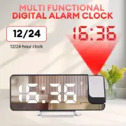 USB LED Digital Alarm Clock Temperature Date Snooze Wall Ceiling Projection Time