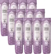 Organic Cotton Rounds, Bulk 1200 Count - Makeup Remover Pads for Face, Lint-Free