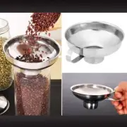 Stainless Steel Canning Funnel Hopper Filter Leak Wide-Mouth Can for Oil ,Wine