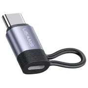 USAMS US-SJ677 AU17 PD30W iP to Type-C Aluminum Alloy Adapter Converter with Anti-lost Lanyard