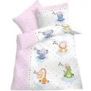 Sleeping Animals Doona/Duvet/Quilt Cover Set for Baby or Toddler Bed - Flannel