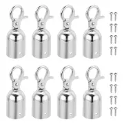 1.1"x3.1" Stanchion Rope End Stopper 8pcs Cord End Caps Barrier Rope End Silver