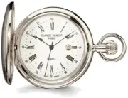 Charles Hubert Chrome Finish Brass Striped Pocket Watch