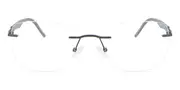 Square Rimless Metal Men's Glasses Online Grey Size 55 - Lenses Included - Private Health Rebate - Blue Light Block - SmartBuy Collection