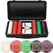 SLOWPLAY Nash Ceramic Poker Chips Set for Texas Hold'em, 300 PCS [with Numbered Values] ,43mm Poker Chips, 12g Each | Features a High-end Chip case with Extra Durable German Polycarbonate Shell