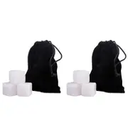 2x 6pc Bartender White Jade Gin Stones Set w/ Velvet Pouch