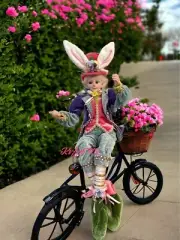 Cynthia Rowley Easter Elf Bunny Shelf Sitter Doll 25" Tabletop Spring Home Decor