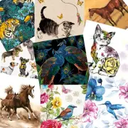 Mystery Pack Decoupage Napkins, LOT of 20 Assorted Variety Animals Animal Napkin