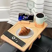 Couch Table Cup Holder Gifts - Arm Rest Clip Tray with 360°Rotate Phone Stand Birthday Gift