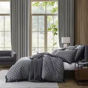 Logan & Mason Private Collection Westport Charcoal Quilt Cover Set - King