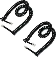 Telephone Wires, 2 PCS 6-10 Feet 6P6C Telephone Cord Cable for Landline Phones, RJ12 Male to Male Coiled Wire (Coiled 6P6C)